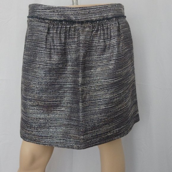 NWT GAP Metallic Tweed Mini Skirt Navy Blue & Metallic Silver Thread Size 8 - Picture 4 of 7
